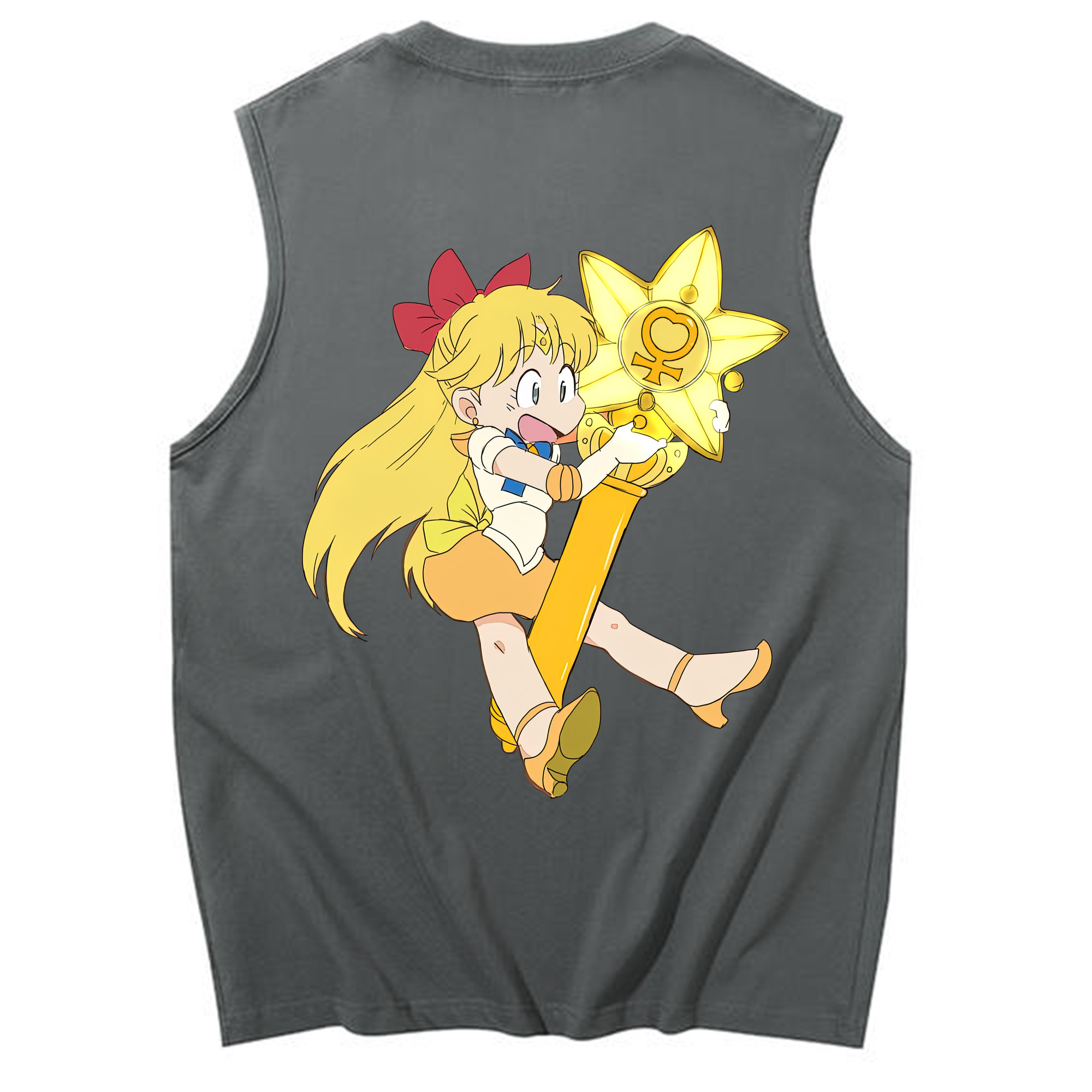 （画像用） 美少女戦士セーラームーン 愛野 美奈子 あいの みなこ Sailor Moon Aino Minako コットン100％タンクトップ（背面プリント）